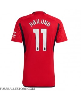 Günstige Manchester United Rasmus Hojlund #11 Heimtrikot 2023-24 Kurzarm